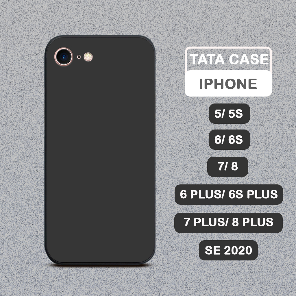 Ốp lưng cho iphone 5/5S/6/6S/6 plus/6s plus/7/7plus/8/8 plus/se 2020 tpu cạnh vuông dẻo đen nhám
