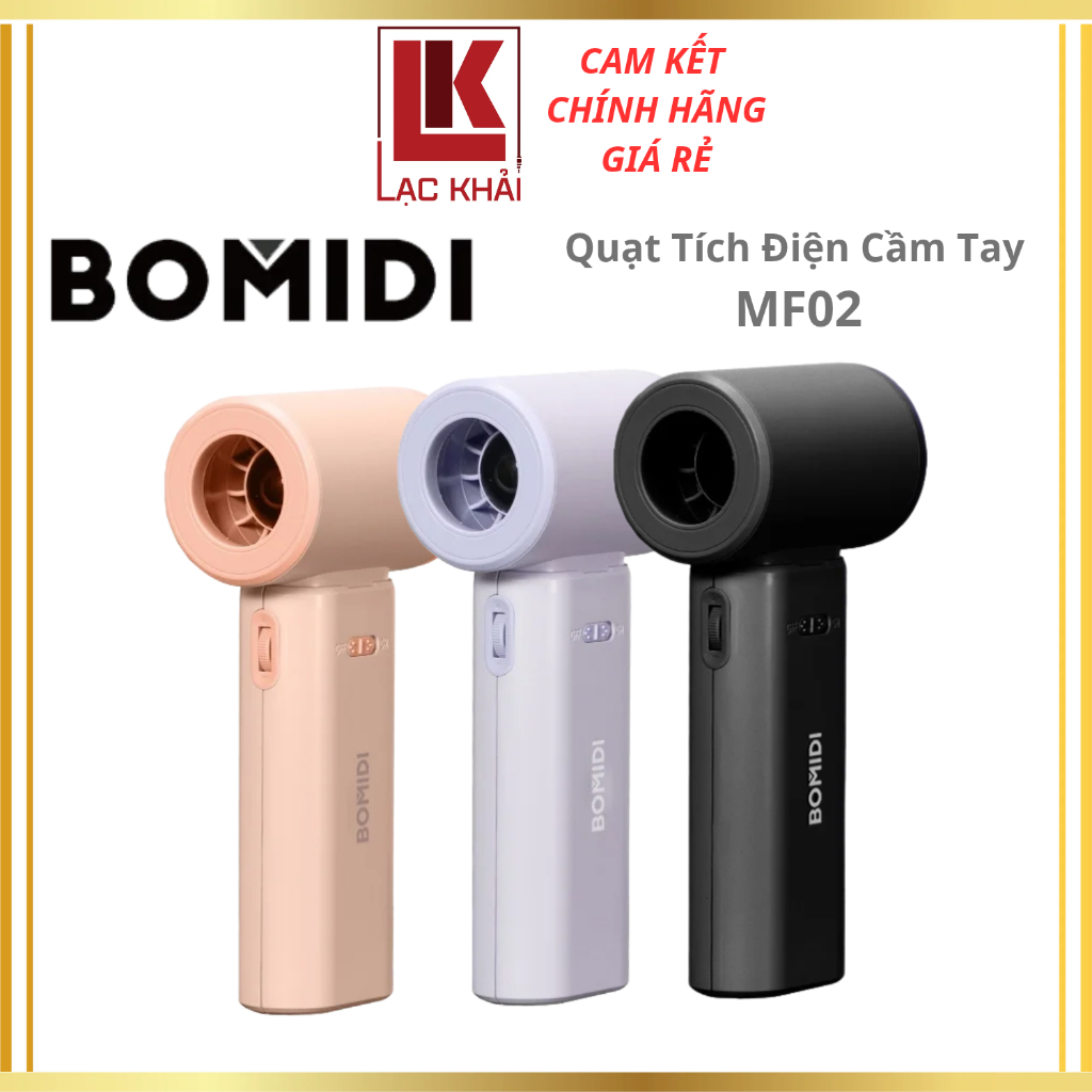 Quạt Tích Điện Cầm Tay BOMIDI MF02 - Tốc Độ Cao Làm Mát Siêu Nhanh - Bảo hành 12 tháng