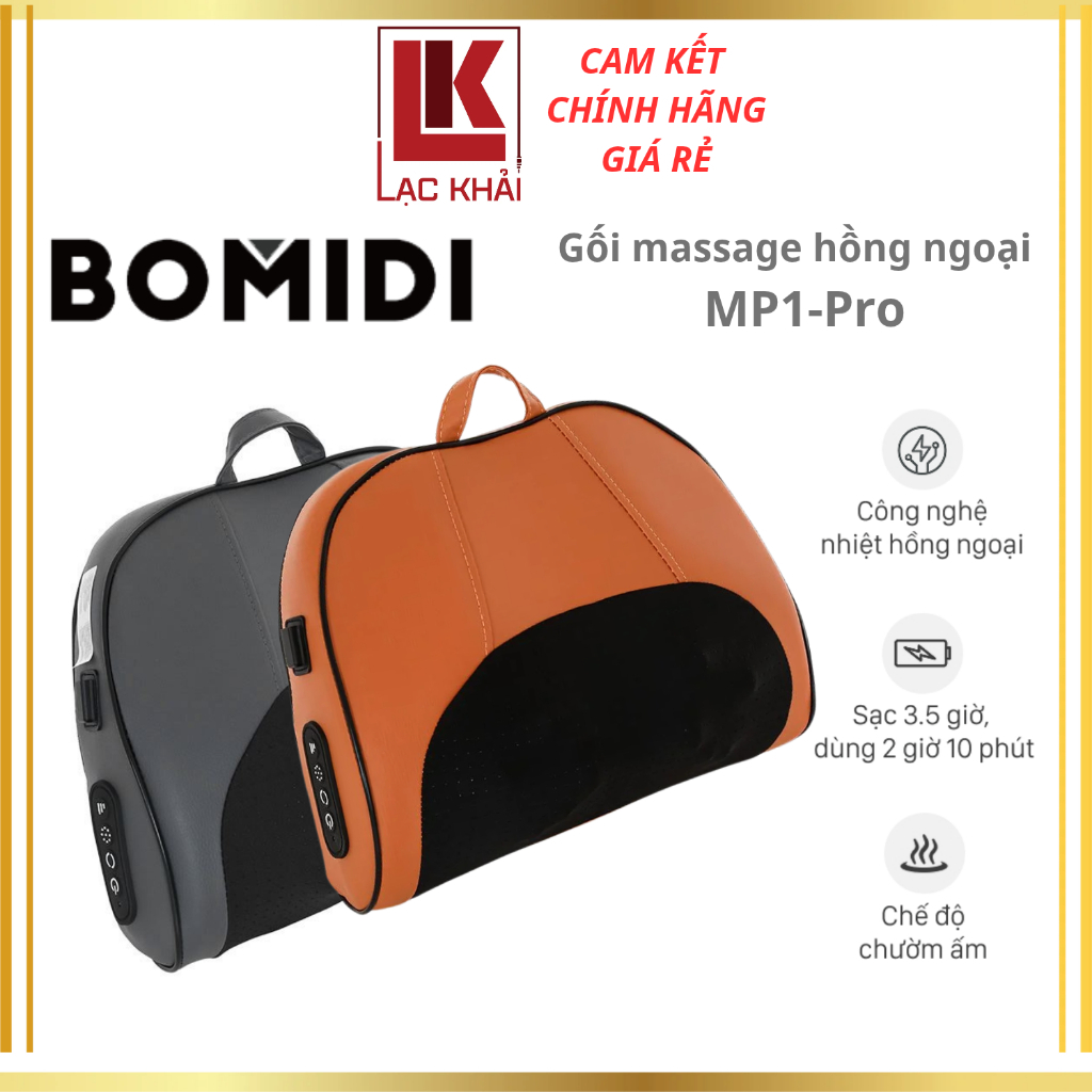 Gối Massage Hồng Ngoại Bomidi MP1 Pro Gối MatXa Cổ Vay Gáy 3 chế độ, xoay 2 chiều đỡ mệt hiệu quả.