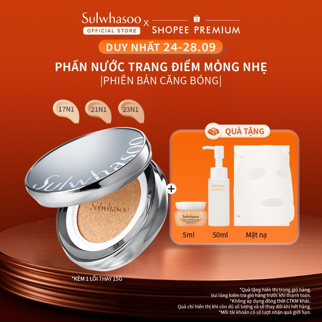 Phấn Nước Trang Điểm Mỏng Nhẹ 15G Kèm 1 Lõi Thay Thế 15G - Sulwhasoo Perfecting Cushion Airy
