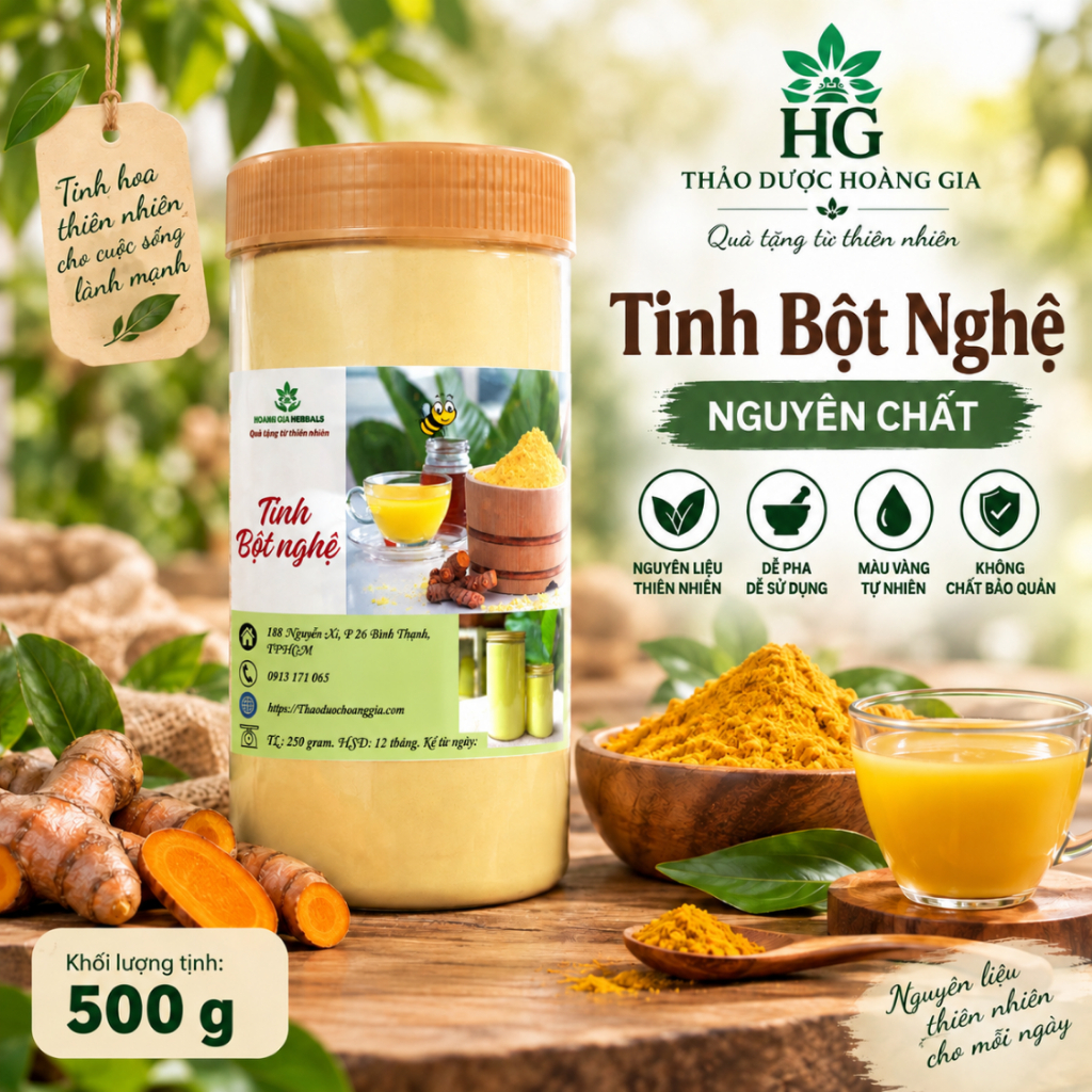 Tinh Bột Nghệ Nguyên Chất TDHG 250g/500g - Tinh Bột Nghệ Vàng Mịn Dễ Pha