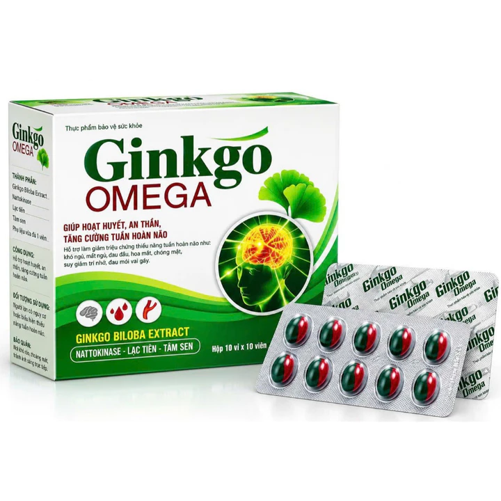 Hoạt huyết dưỡng não Ginkgo Omega 3 Giúp hoạt huyết, tăng cường lưu thông máu, giảm đau đầu chóng mặt uong