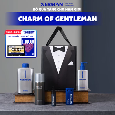 Bộ quà tặng cho nam Charm Of Gentleman - Sữa tắm gội 3in1 350ml & DDVS nam 100ml & Xịt khử mùi