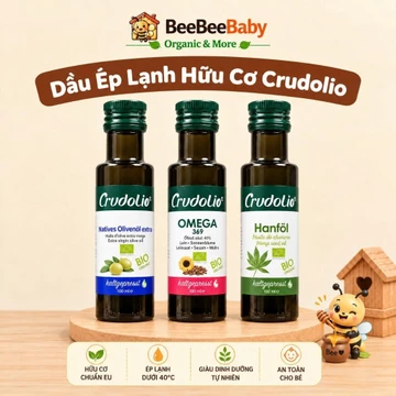Dầu Ăn Hữu Cơ Ép Lạnh Nguyên Chất CRUDOLIO, Dầu Olive, Dầu Omega 3-6-9- Nhập Khẩu Ý