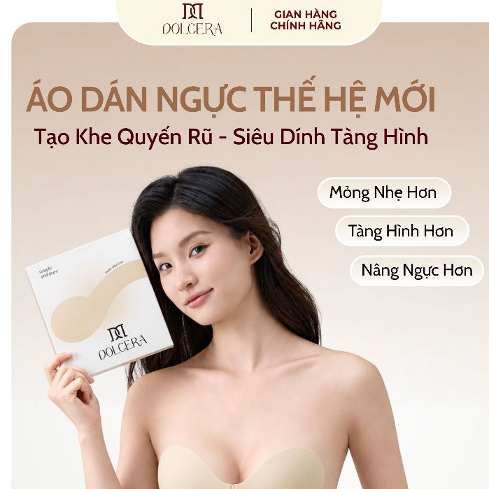[MUA 1 ĐƯỢC 3] DOLCERA Áo Dán Ngực Tạo Khe Cài Trước Nâng Ngực Không Lộ Viền