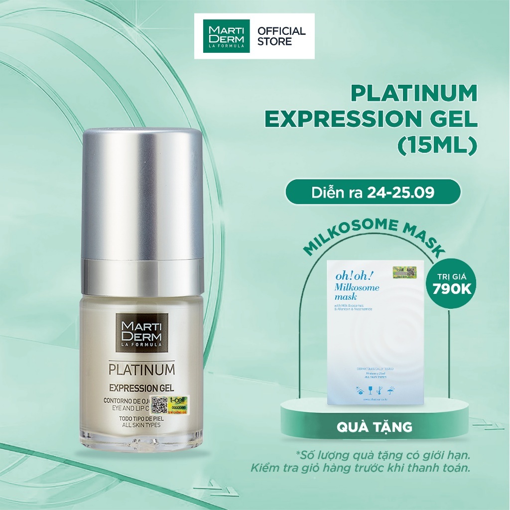 Gel Dưỡng Làm Đầy Rãnh, Giảm Nhăn Đuôi Mắt & Khóe Miệng - MartiDerm Platinum Expression Gel (15ml)