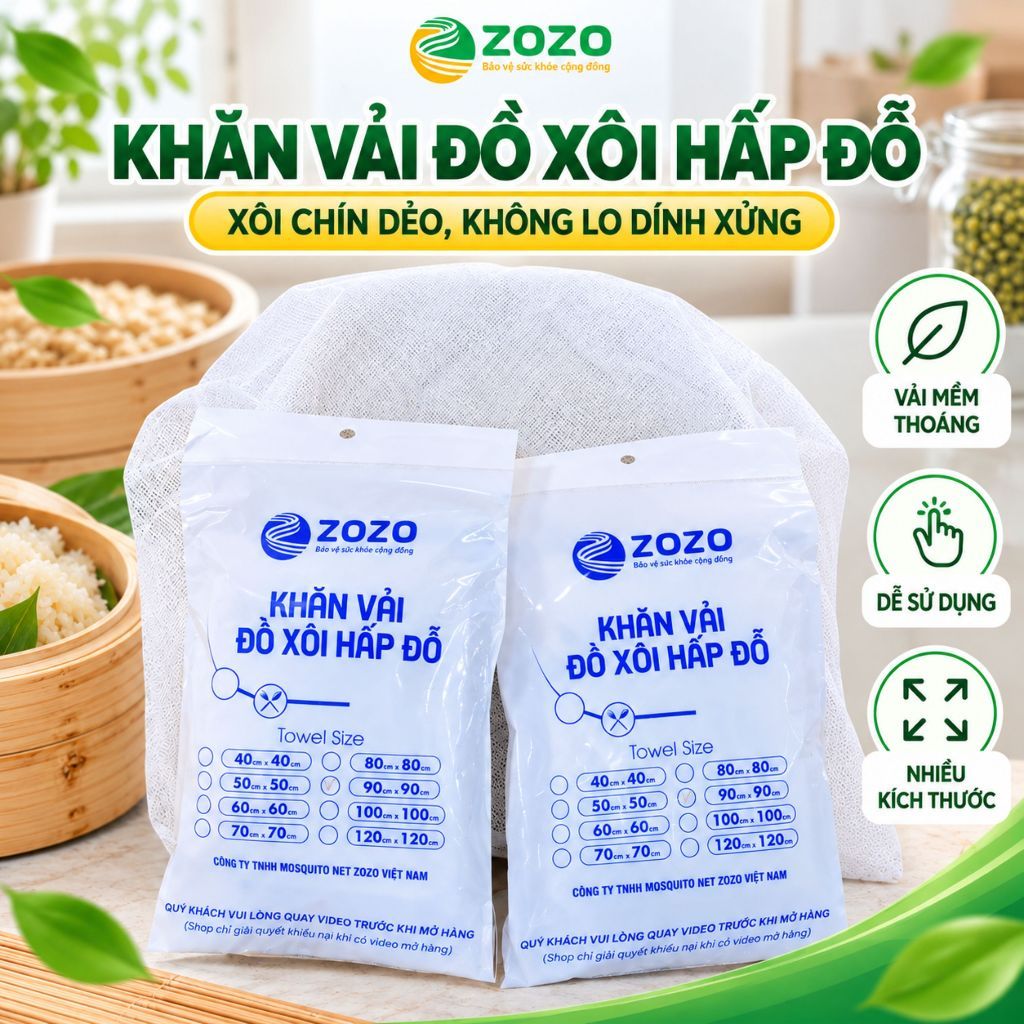 Khăn vải đồ xôi/ hấp đỗ/ bánh khúc, đa dạng kích thước, dùng được nhiều lần