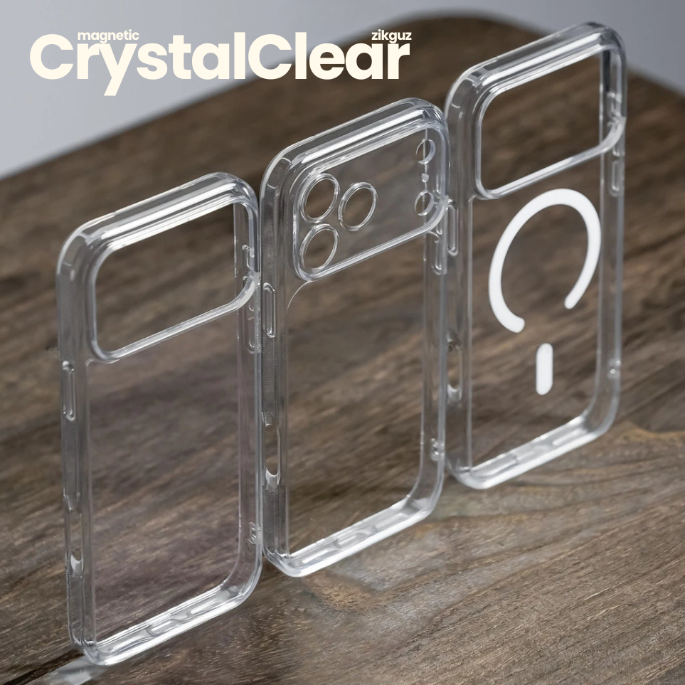 Ốp Lưng Trong Suốt Zikguz Crsytal Clear Chống Sốc Hỗ Trợ Sạc Không Dây Magnetic Iphone 12 13 14 15 16 Plus 17 18 Pro Max