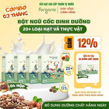 (ComboVIP 3 Tháng) Hộp 600Gx4 - Sữa Hạt Thuần Chay Forganic - Sữa hạt Gấc kết hợp hơn 20 loại hạt dinh dưỡng