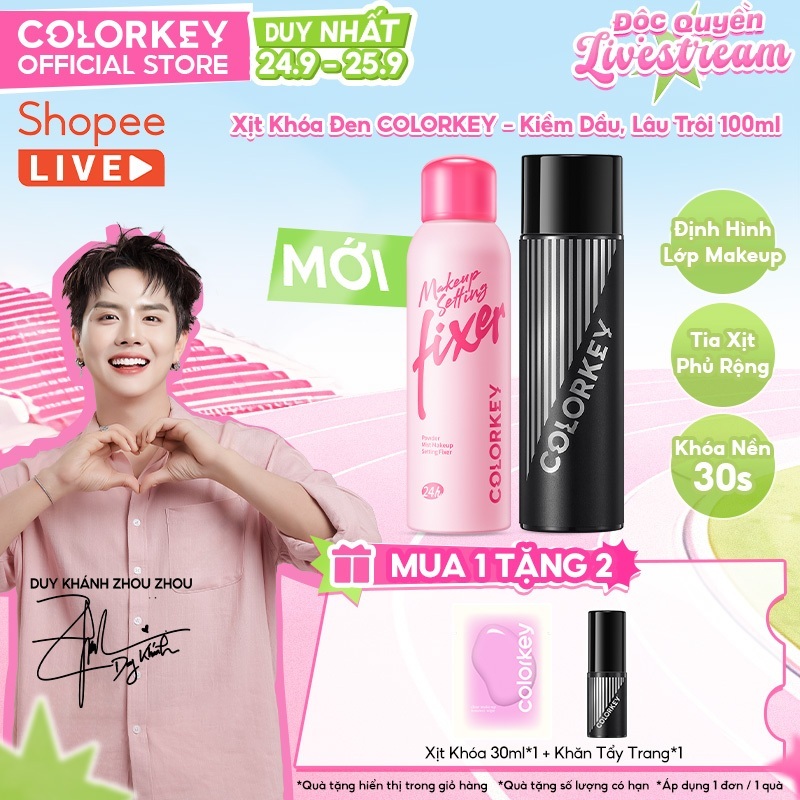 [BEST SELLER] Xịt Khóa Nền Colorkey 100ml - Kiềm Dầu, Giữ Makeup Lâu Trôi, Không Mốc Nền, Hỗ Trợ Cấp Ẩm Nhẹ