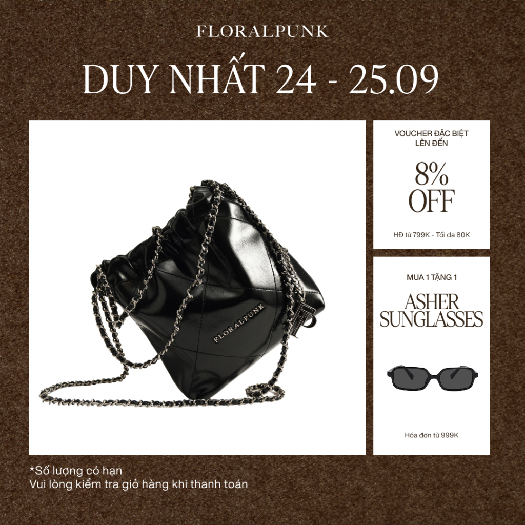 Túi xách Floralpunk Brooklyn Mini Shopper - Black