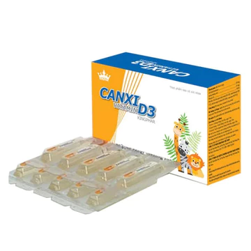 Siro ống Canxi D3-K2 Kingphar hỗ trợ bổ sung canxi vitamin D3 cho trẻ em (Hộp 4 vỉ x 5 ống 5ml)