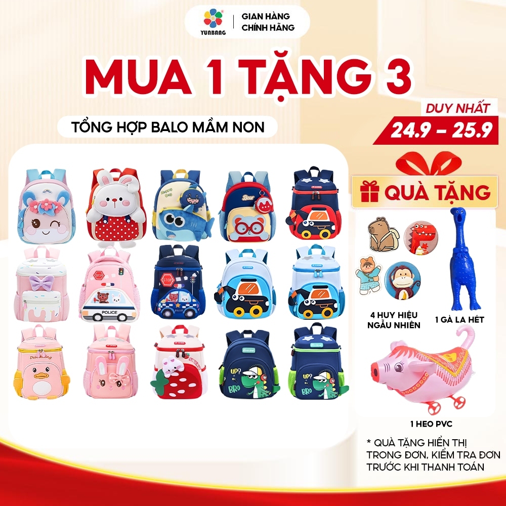 Balo Mầm Non Cho Bé 1–6 Tuổi, Balo Trẻ Em Mẫu Giáo Đi Học Siêu Nhẹ Chất Liệu Cao Cấp