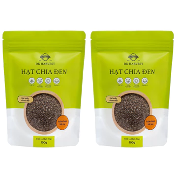 Combo 200g (100g x2) Hạt Chia DK Harvest - Hạt chia độ tinh khiết cao, Thực phẩm ăn kiêng, Có giấy nhập khẩu và Xuất HĐ