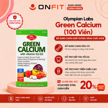 Viên Uống Bổ Sung Canxi D3 K2 Olympian Labs Green Calcium (100 Viên) Bổ Sung Canxi Hữu Cơ | ONFIT
