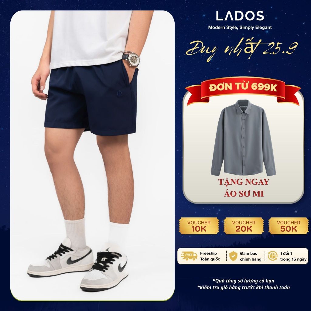 Quần Short Đùi Nam Chất Mango Mịn, mát cao cấp LADOS-4099 có dây rút, túi tiện lợi, dạo phố, tập gym, chạy bộ