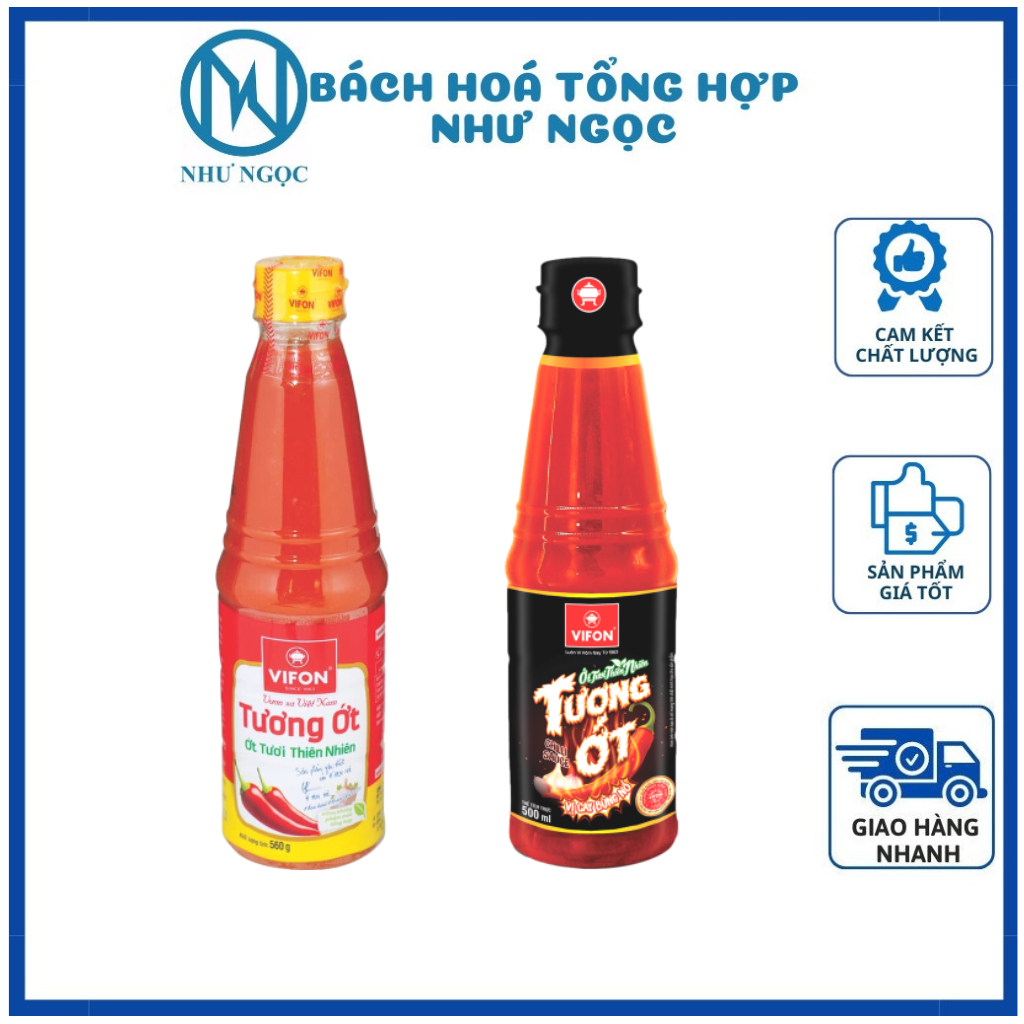 Tương Ớt Vifon Ớt Tươi Thiên Nhiên/Cay Bùng Nổ Chai 500ml - Bách Hóa Tổng Hợp Như Ngọc
