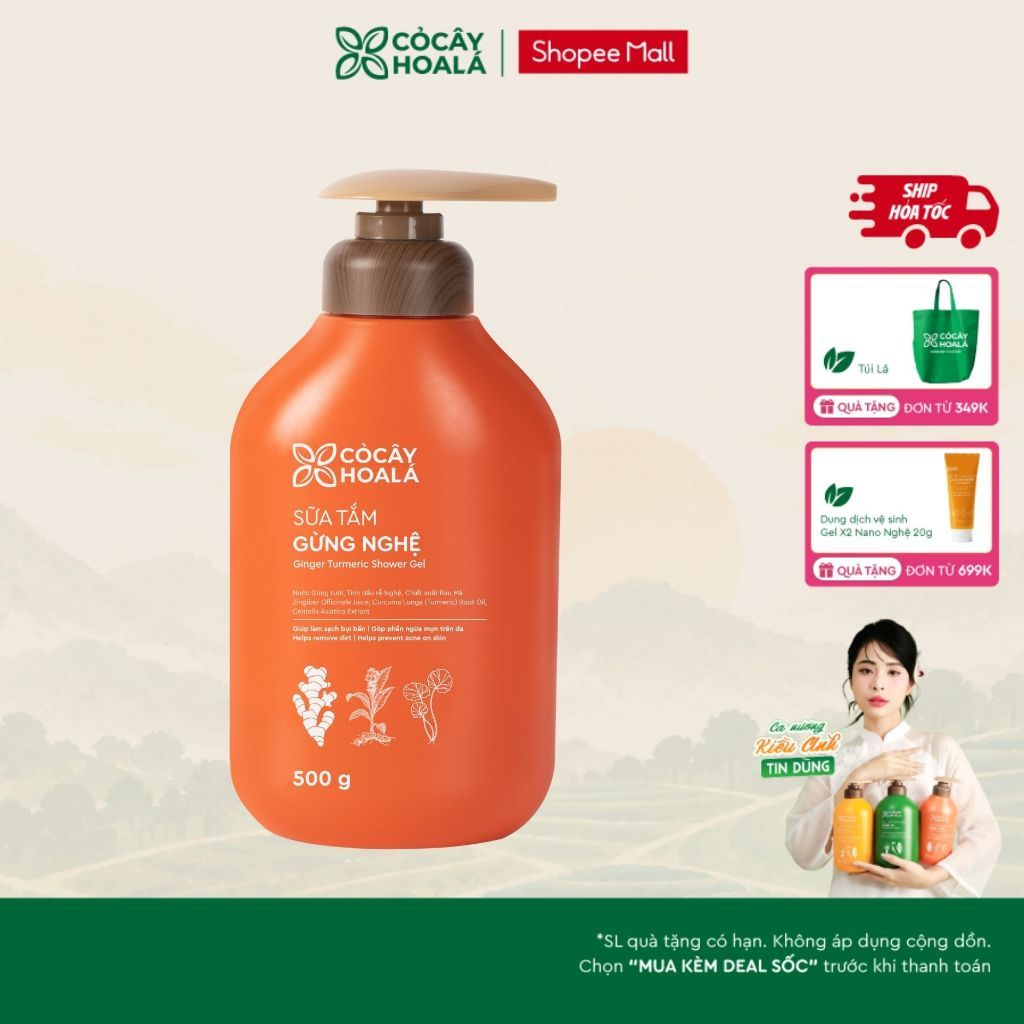 [HỎA TỐC] [LIVE KOL] Sữa Tắm Thảo Dược Cỏ Cây Hoa Lá Gừng Nghệ Làm Sạch Sâu, Giữ Ấm Phòng Cảm, Giảm Mụn Lưng