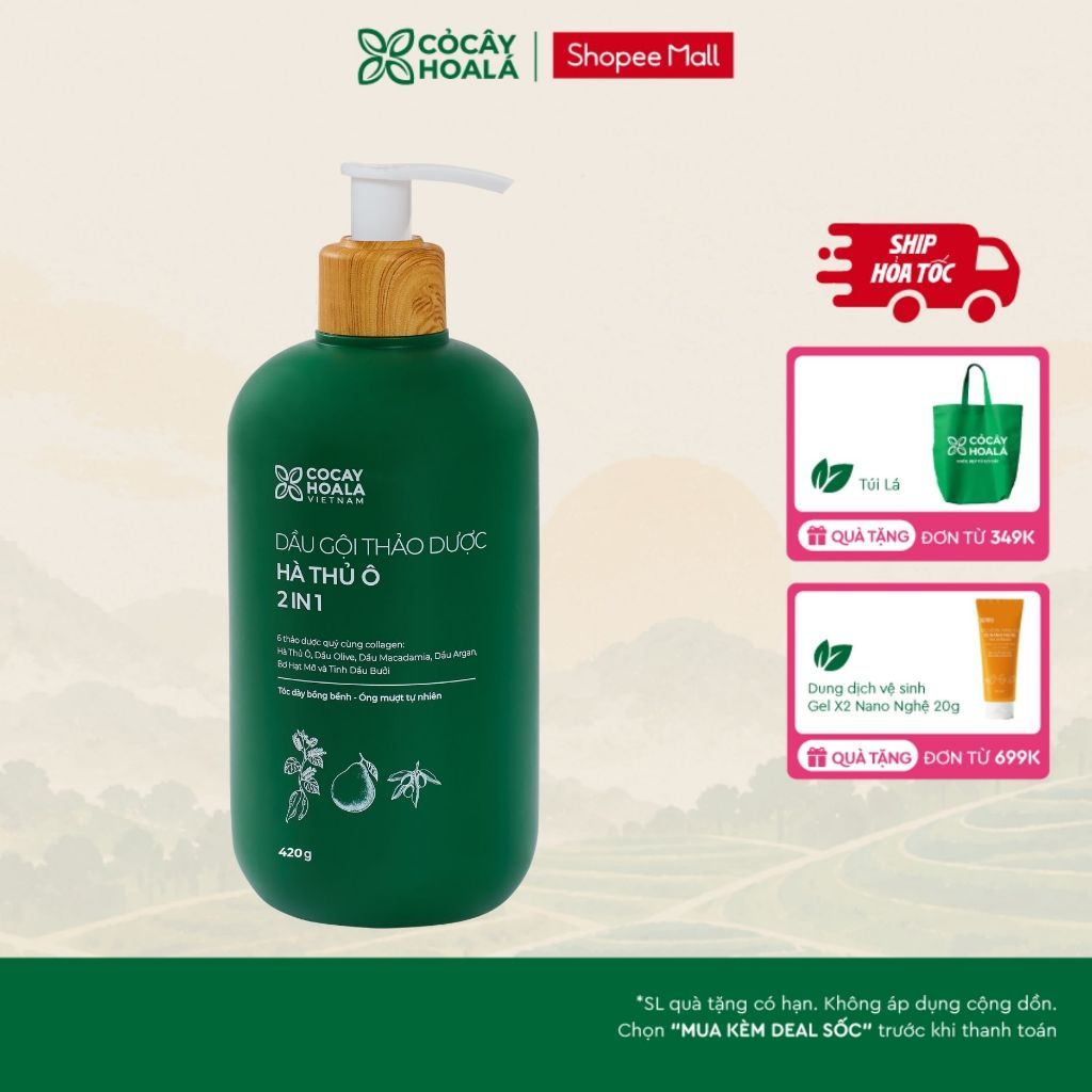 [HỎA TỐC] [LIVE KOL] Dầu Gội Đầu Cỏ Cây Hoa Lá Hà Thủ Ô 2in1 - Hỗ Trợ Làm Giảm Gãy Rụng Và Mềm Mượt Tóc