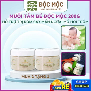 Muối tắm bé Sinh Dược hộp 200gr, muối tắm bé an toàn lành tính bảo vệ toàn diện làn da bé
