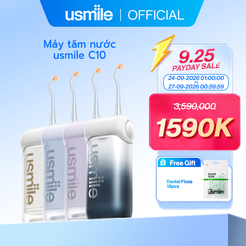 [New launch]Máy tăm nước sóng siêu âm usmile C10 Máy Tăm Nước Cầm Bảo hành 12 tháng -phun nước mạnh lên đến 95 ngà