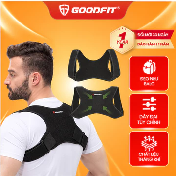 Đai chống gù lưng GoodFit GF711P, đai lưng chống gù định hình cơ thể, giữ thẳng lưng vai, thoáng khí