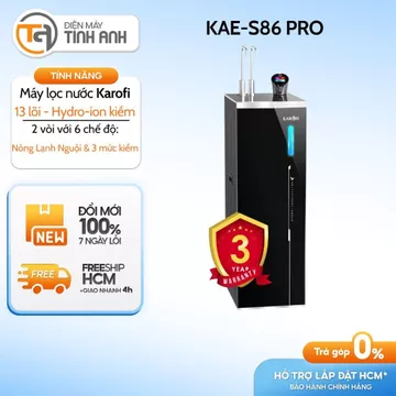 KAE-S86 PRO 13 Lõi - Máy Lọc Nước Nóng Lạnh Hydro-Ion Kiềm Karofi - 2 Vòi 6 Chế độ [Giao Toàn Quốc]