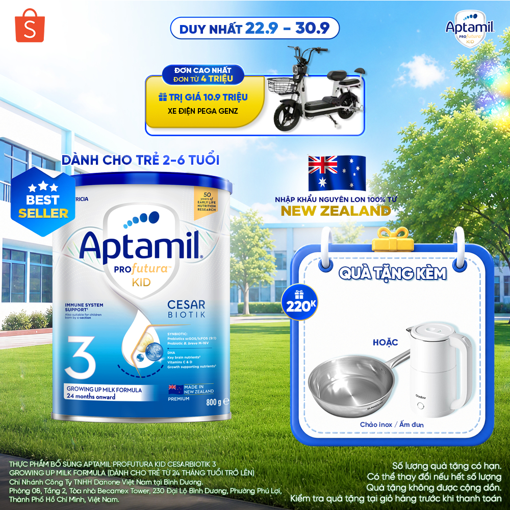 [MUA KÈM DEAL SỐC] Sữa bột Aptamil Profutura Kid Cesarbiotik New Zealand số 3 - Synbiotic đặc chế