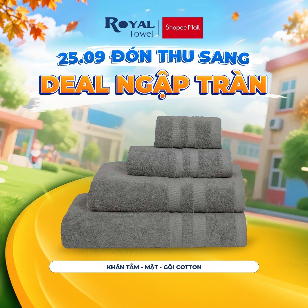Khăn Tắm, Khăn Gội, Khăn Mặt Royal Towel Sợi Cotton Mềm Mịn, Thấm Hút Tốt, Không Xổ Lông, Không Phai Màu