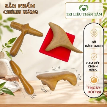 Dụng Cụ Bấm Huyệt Mát Xa Toàn Thân bằng gỗ không gây kích ứng da - Gói combo nhiều dụng cụ bấm huyệt gỗ