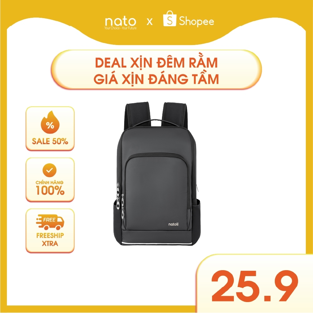 Balo đựng laptop 17 inch nam Natoli chống sốc, chống nước tốt Balo Vitality Backpack B12