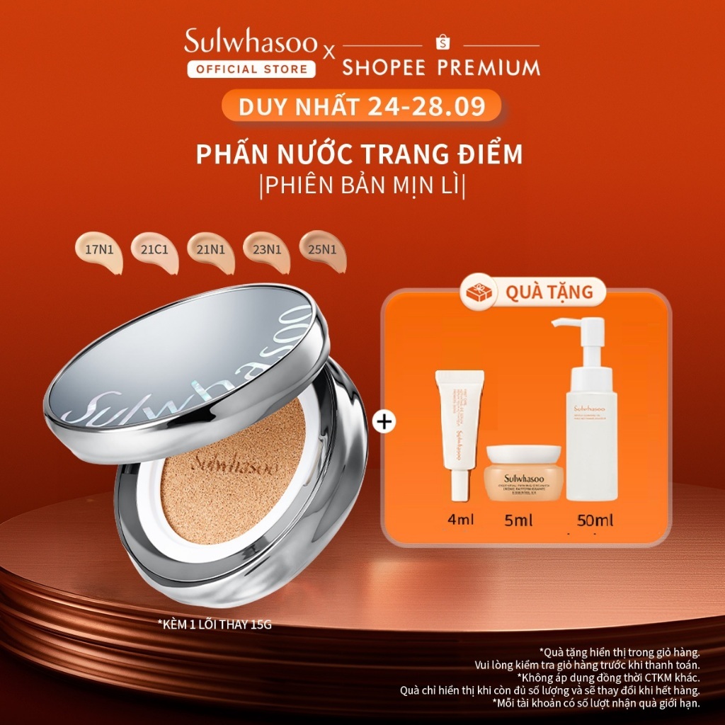 Phấn Nước Trang Điểm 15G - Kèm 1 Lõi Thay Thế 15G - Sulwhasoo Perfecting Cushion