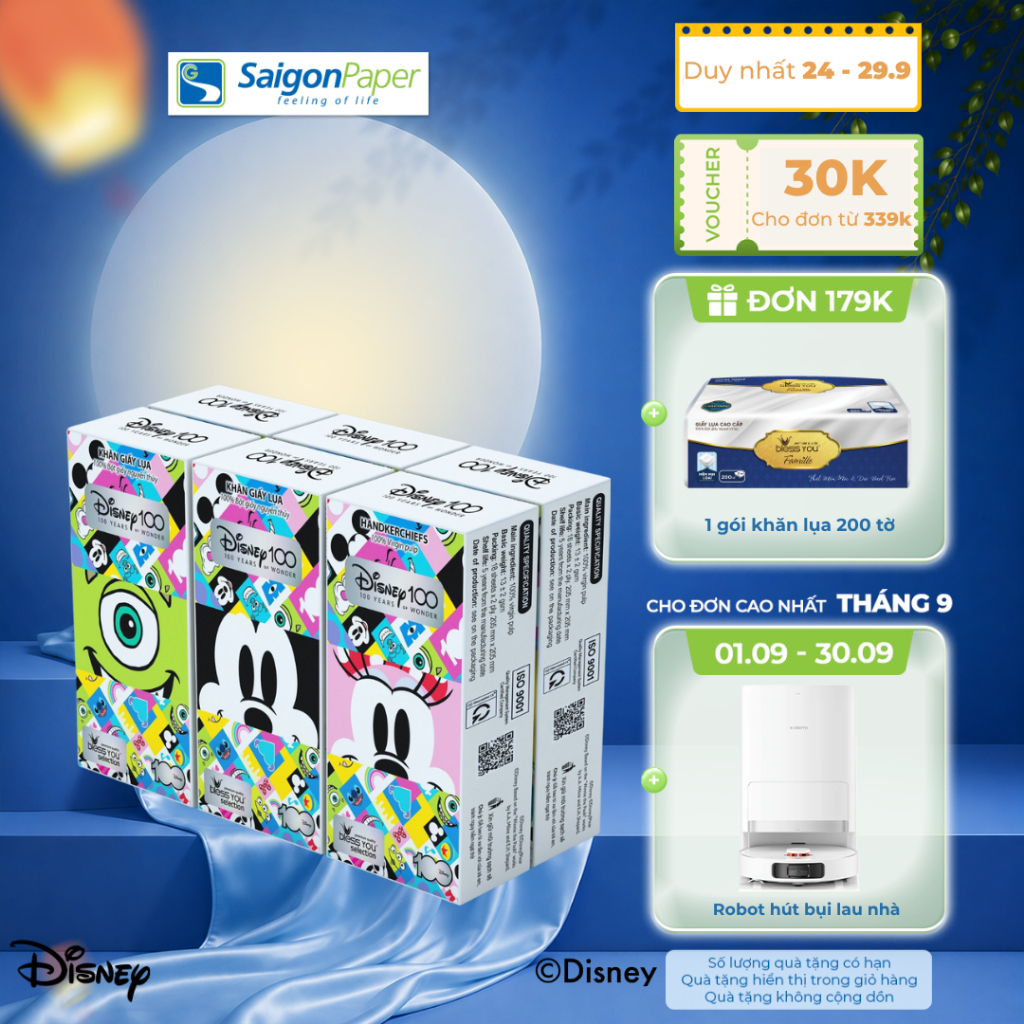 Lốc khăn Rút Trên - Bless You Selection Disney 18 tờ (6 gói/ lốc)