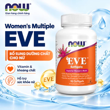 Vitamin tổng hợp cho nữ Now EVE (Mỹ) bổ sung 28 vitamin và khoáng chất hỗ trợ sức khỏe, sắc đẹp
