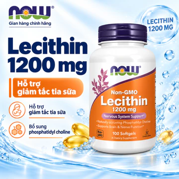 Viên uống giảm tắc tia sữa Lecithin Now (Mỹ) hỗ trợ lợi sữa, an toàn cho mẹ, phù hợp với bé gái