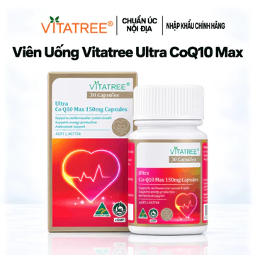 [Nhập khẩu] Viên Uống Hỗ Trợ Bổ Tim Mạch Vitatree Ultra CoQ10 Max 150mg Capsules hộp 30 viên