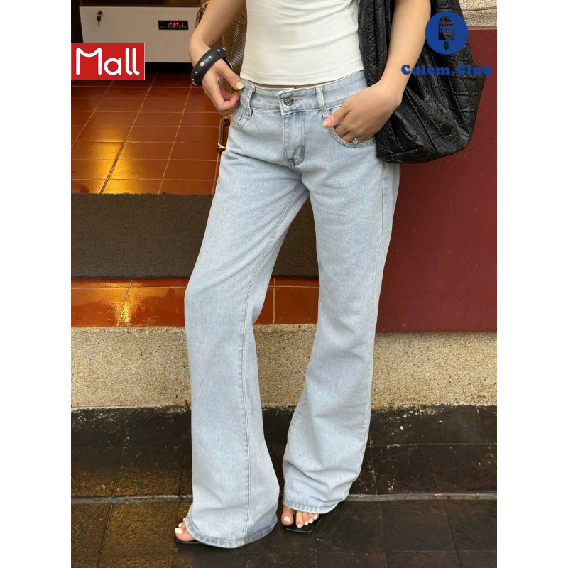 Calem.Club - Quần Jean ỐNG LOE form dài có nắp túi sau, jeans tôn dáng nữ tính