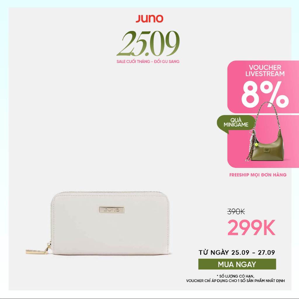 Ví Nữ Cầm Tay Thời Trang JUNO Hoạ Tiết Vân Chìm Thời Trang VI052
