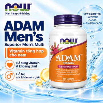 Vitamin tổng hợp cho nam Now ADAM Men's Multi Vitamin (Mỹ) bổ sung 34 loại vitamin và khoáng chất