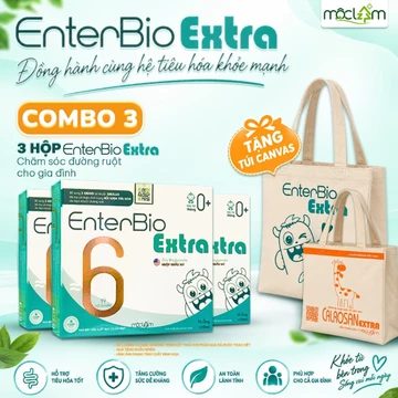 Men Vi Sinh EnterBio Extra 6 Tỷ Lợi Khuẩn Bacillus Hỗ Trợ Cân Bằng Hệ Vi Sinh Đường Ruột Và Tiêu Hóa Combo 3 Hộp