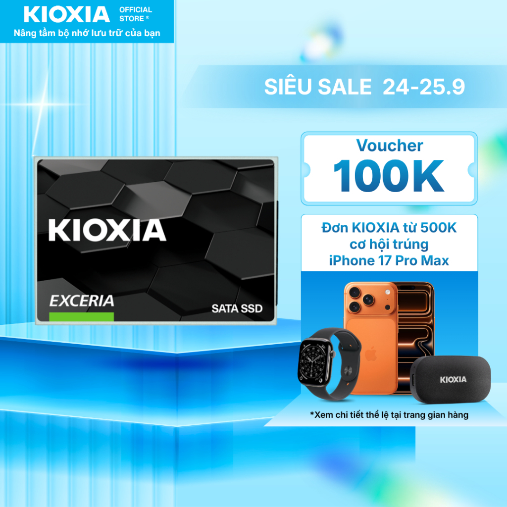 Ổ cứng gắn trong SSD KIOXIA EXCERIA 2.5 inch SATA III 480GB / 960GB upto 550MB/s - Bảo hành 3 năm