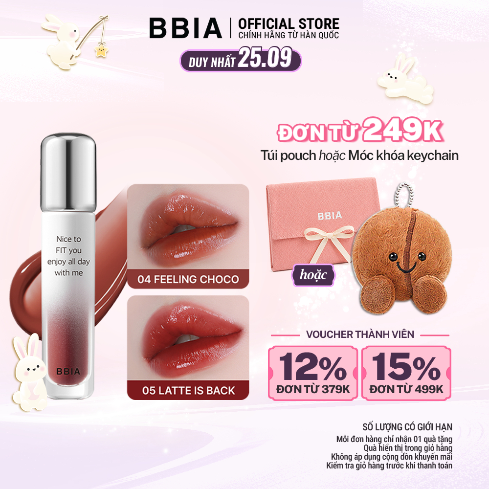 Son tint bóng lâu trôi, bền màu BBIA Water Fit Tint 4g
