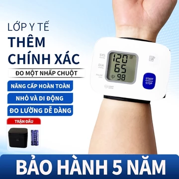 Máy Đo Huyết Áp Cổ Tay Tự Động Hoàn Toàn Đo Nhịp Tim Cho Kết Quả Đo Chính Xác Cao Phù Hợp Gia Đình