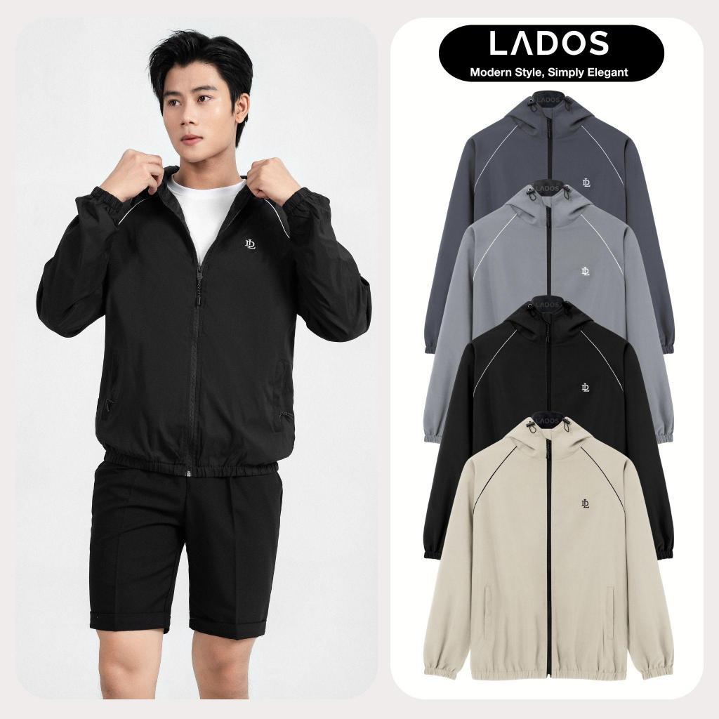 Áo khoác dù nam viền lé có nón LADOS-2124 chống nắng chống gió, chất dù gió cao cấp có lót phong cách trẻ trung