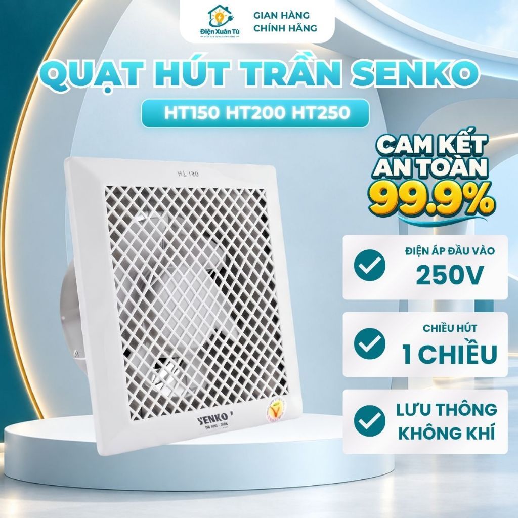 Quạt Hút Trần SENKO HT150 HT200 HT250, Quạt Thông Gió Hút Mùi Âm Trần ...