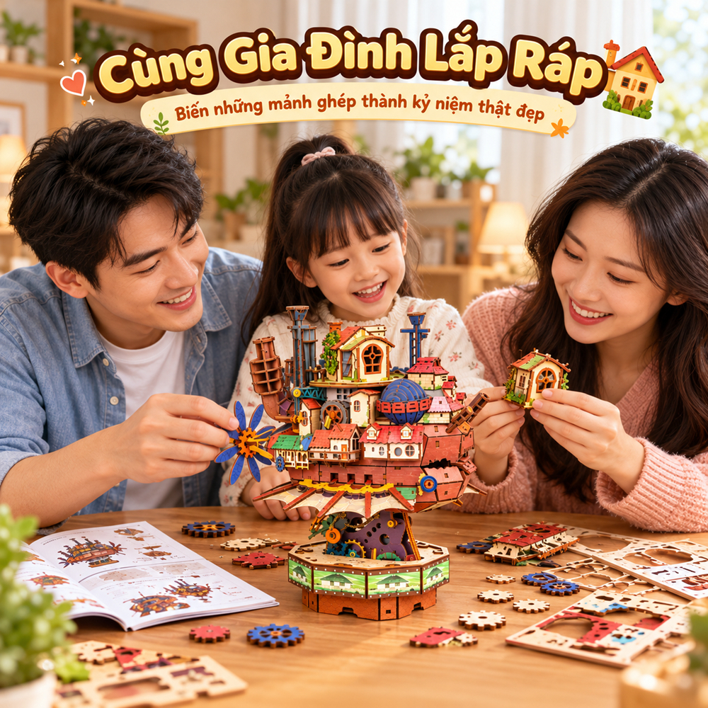 【Mô Hình Lâu Đài Di Động】Gỗ 3D | DIY Lắp Ráp | Có Đèn LED | Có Thể Chuyển Động | Sạc Điện | Quà Tặng | BigBuy360 - bigbuy360.vn