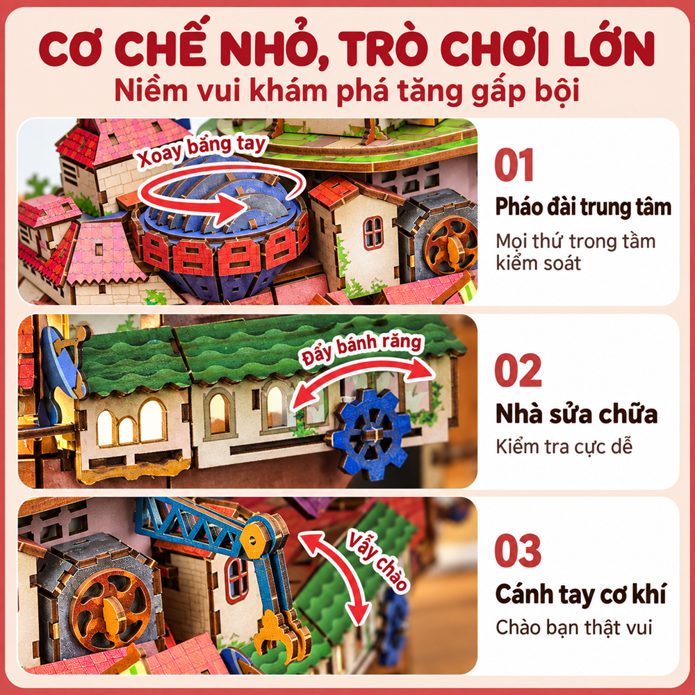 【Mô Hình Lâu Đài Di Động】Gỗ 3D | DIY Lắp Ráp | Có Đèn LED | Có Thể Chuyển Động | Sạc Điện | Quà Tặng | BigBuy360 - bigbuy360.vn