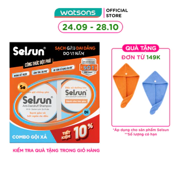 Combo Selsun Sạch Gàu (Dầu Gội 100ml + Dầu Xả 100ml)