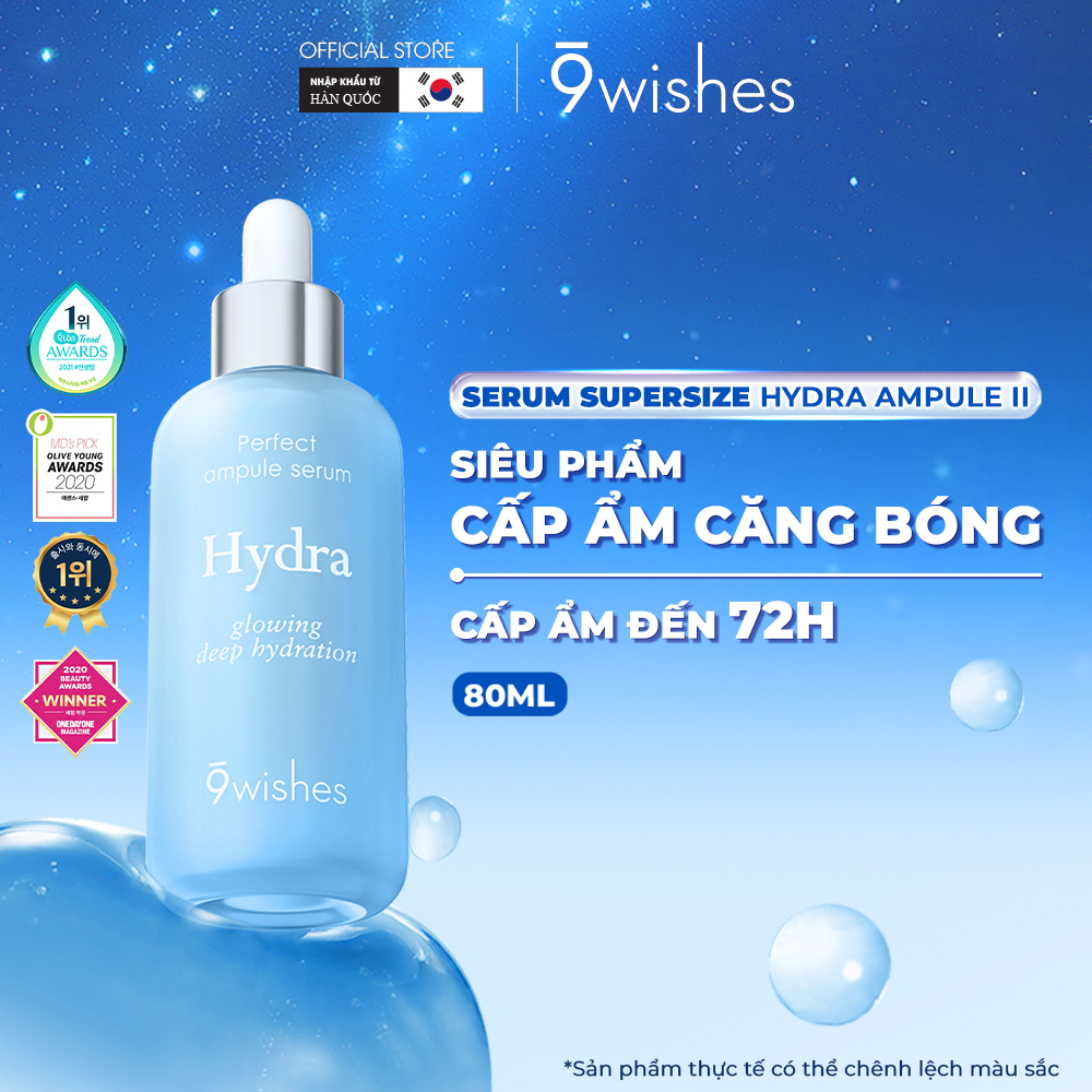 SUPERSIZE Tinh Chất Cấp Ẩm & Căng Bóng Da 9 Wishes Hydra II Ampule Serum 80ML