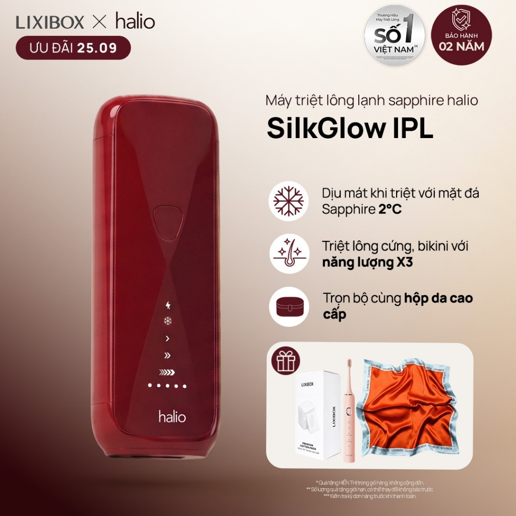 Máy Triệt Lông Lạnh Saphire Halio SilkGlow IPL - Rouge